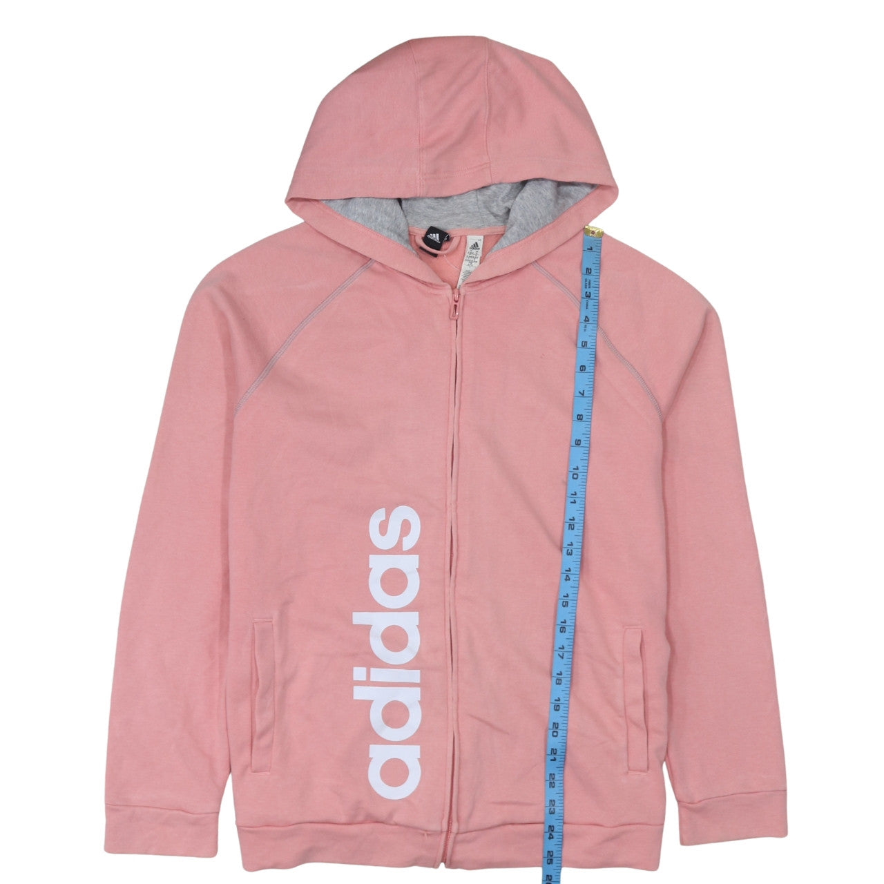 adidas Womens Pink Full Zip Hoodie XL Lightweight Logo Sportswear
