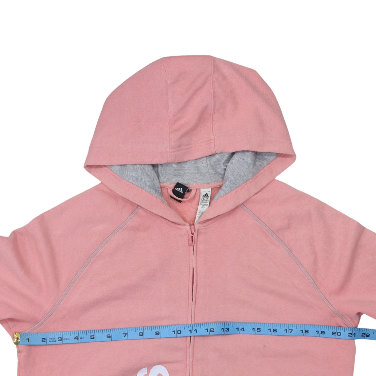 adidas Womens Pink Full Zip Hoodie XL Lightweight Logo Sportswear