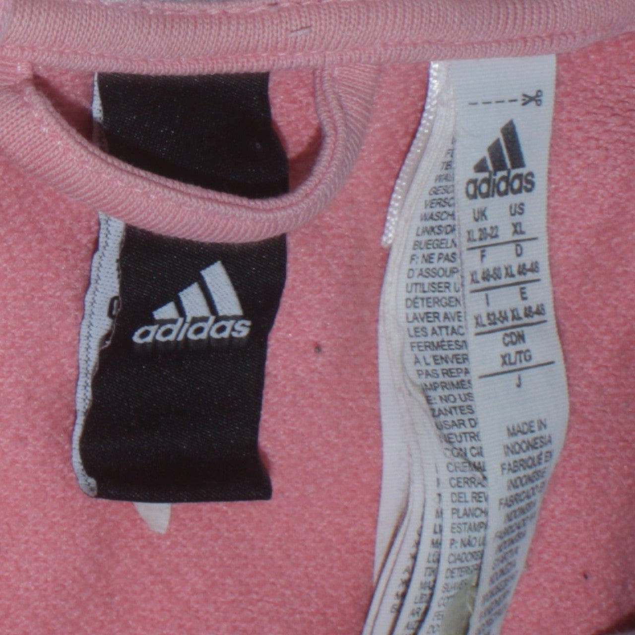 adidas Womens Pink Full Zip Hoodie XL Lightweight Logo Sportswear