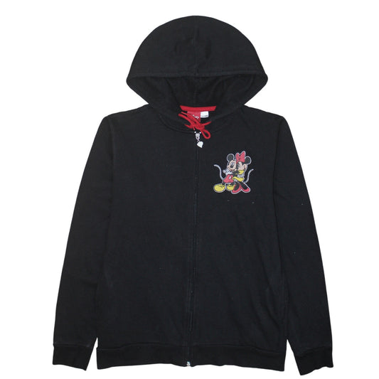Disney Women Black Full Zip Hoodie Minnie Mouse M 12