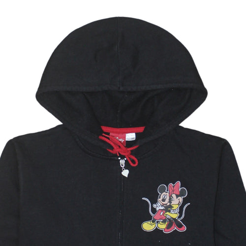 Disney Women Black Full Zip Hoodie Minnie Mouse M 12