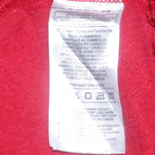 Adidas Men's Red Crew Neck Pullover Sweatshirt Size S