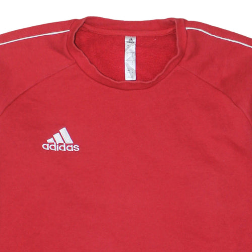 Adidas Men's Red Crew Neck Pullover Sweatshirt Size S