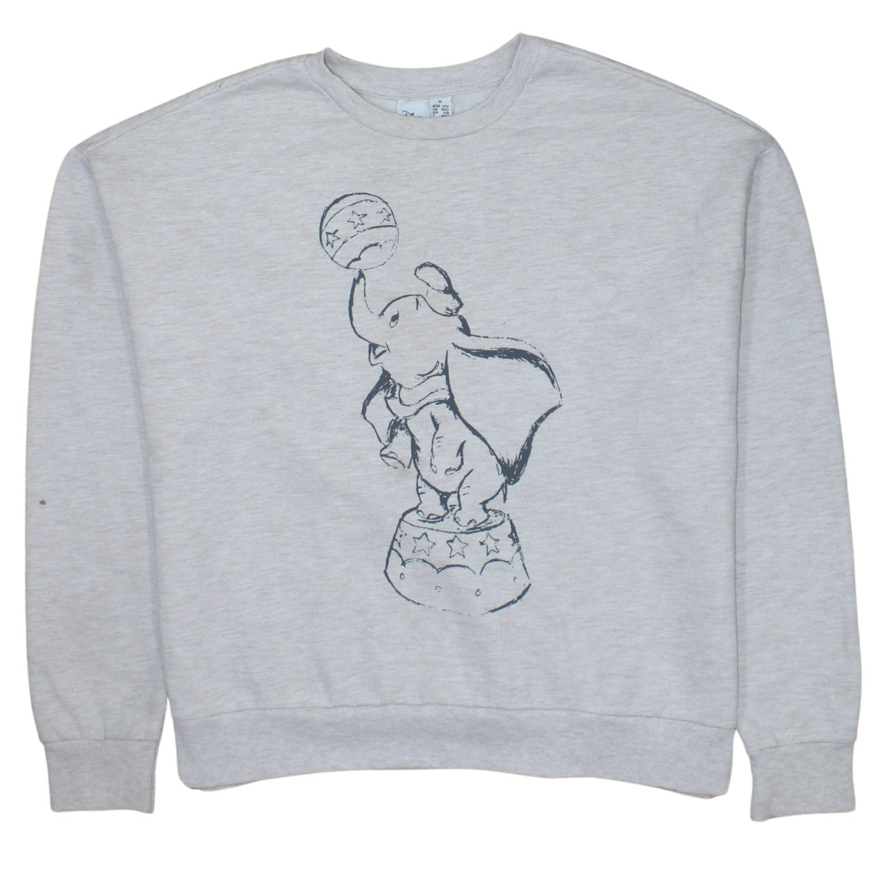 Disney Women Grey Dumbo Crew Neck Sweatshirt Size M 12/14