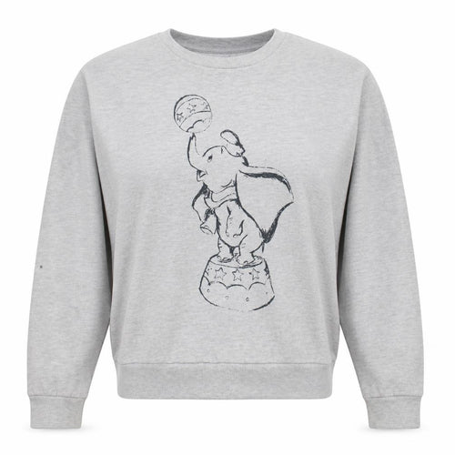 Disney Women Grey Dumbo Crew Neck Sweatshirt Size M 12/14