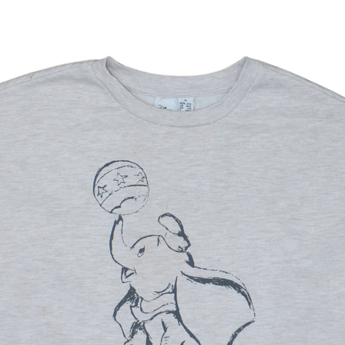 Disney Women Grey Dumbo Crew Neck Sweatshirt Size M 12/14