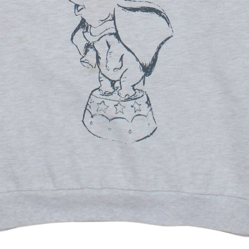 Disney Women Grey Dumbo Crew Neck Sweatshirt Size M 12/14