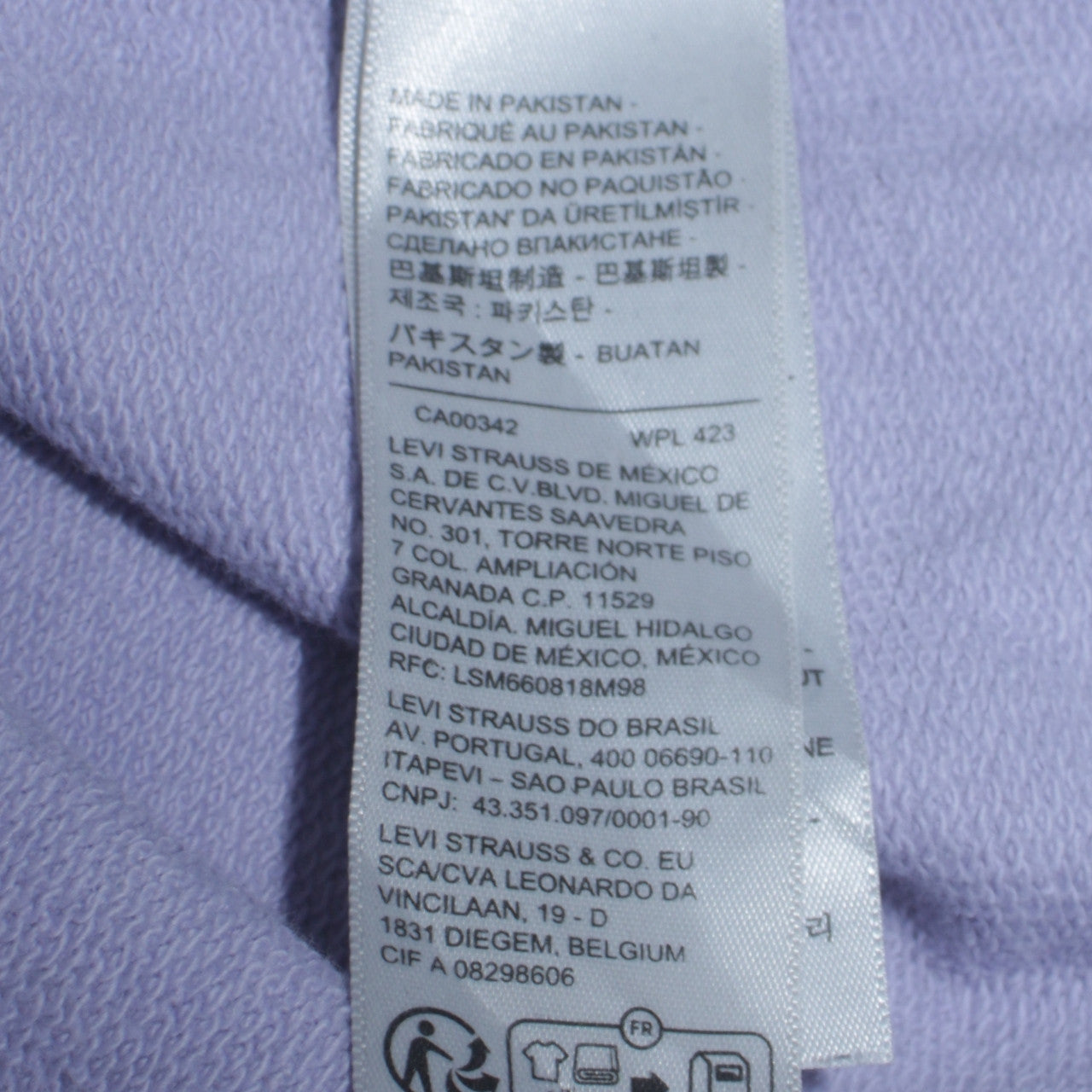 Levi's Women Lavender Pullover Hoodie L Cotton Casual Sweatshirt