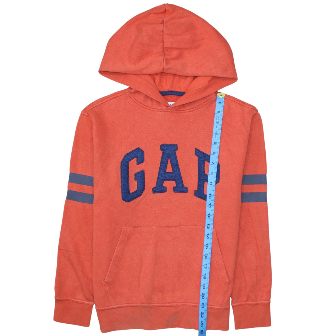 GAP Boys Orange Pullover Hoodie XL 12-13 Years Cotton Fleece Logo Sweatshirt