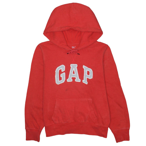 GAP Women’s Red Pullover Hoodie Small Cotton Blend Logo Casual