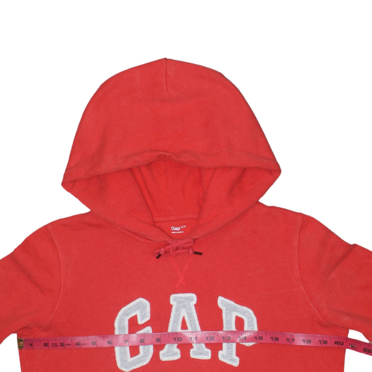 GAP Women’s Red Pullover Hoodie Small Cotton Blend Logo Casual