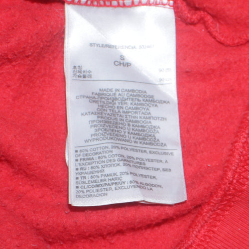 GAP Women’s Red Pullover Hoodie Small Cotton Blend Logo Casual