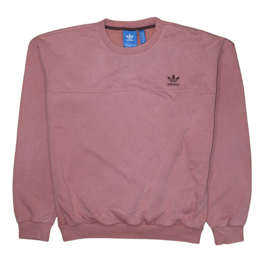 adidas Men's Pink Crew Neck Pullover Sweatshirt Size S