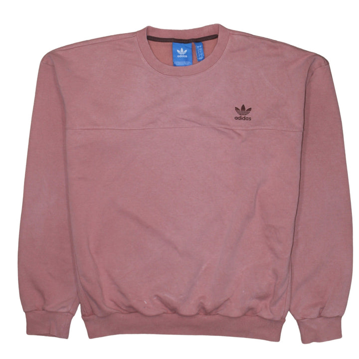 adidas Men's Pink Crew Neck Pullover Sweatshirt Size S