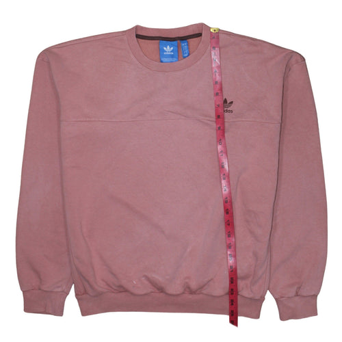 adidas Men's Pink Crew Neck Pullover Sweatshirt Size S