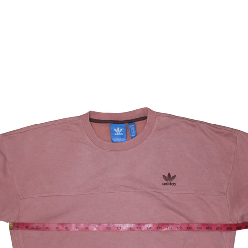 adidas Men's Pink Crew Neck Pullover Sweatshirt Size S