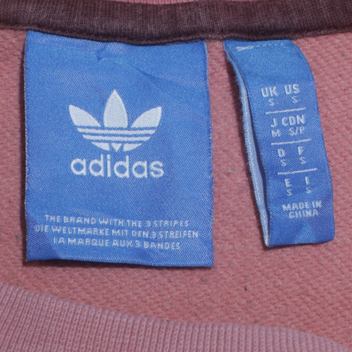 adidas Men's Pink Crew Neck Pullover Sweatshirt Size S