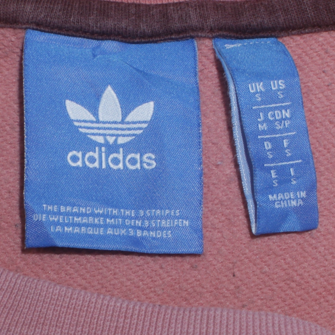 adidas Men's Pink Crew Neck Pullover Sweatshirt Size S