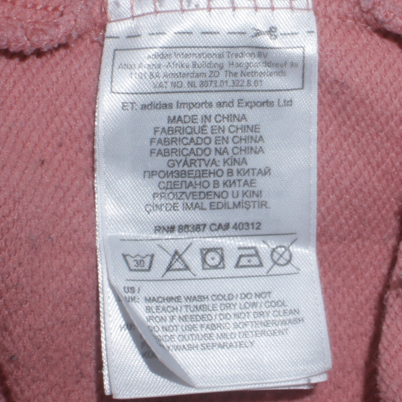 adidas Men's Pink Crew Neck Pullover Sweatshirt Size S