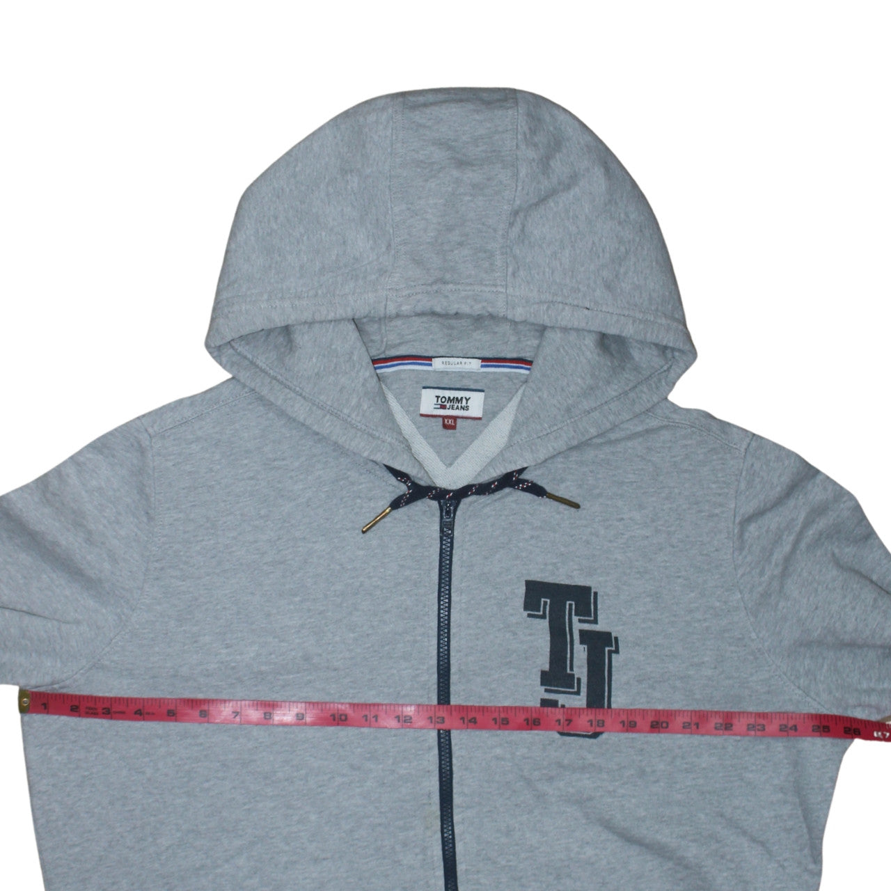 Tommy Jeans Men’s Grey Full Zip Hoodie 2XL Regular Fit