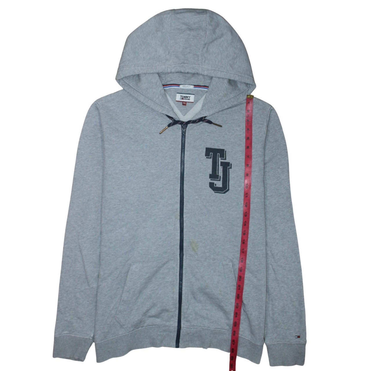 Tommy Jeans Men’s Grey Full Zip Hoodie 2XL Regular Fit