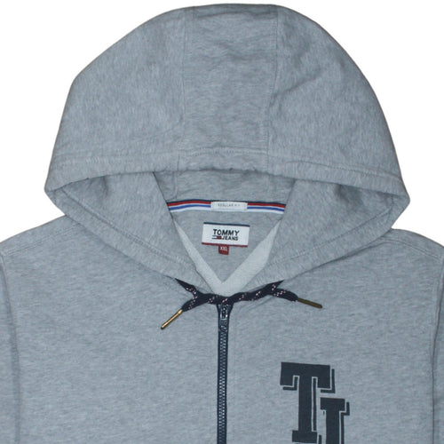 Tommy Jeans Men’s Grey Full Zip Hoodie 2XL Regular Fit