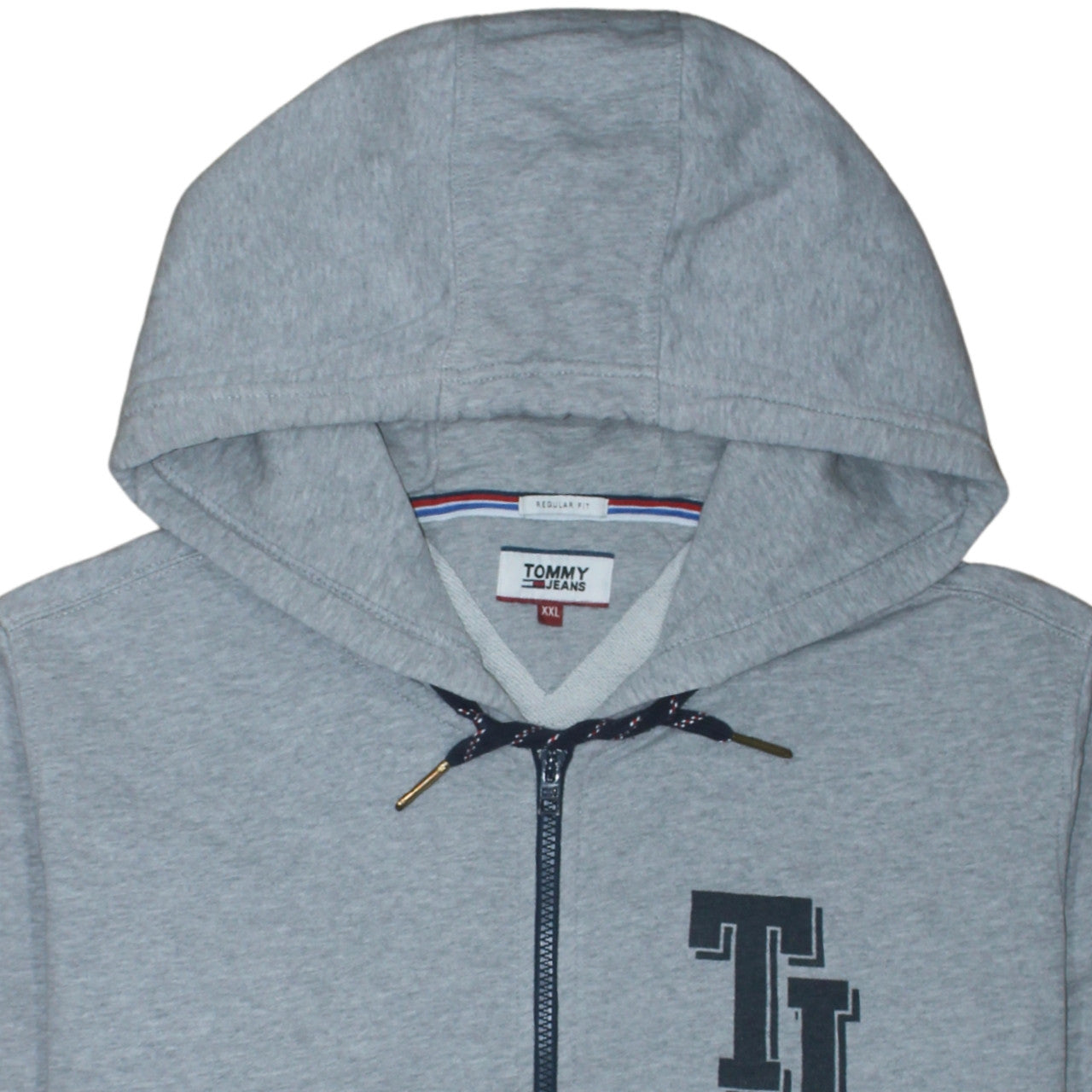 Tommy Jeans Men’s Grey Full Zip Hoodie 2XL Regular Fit