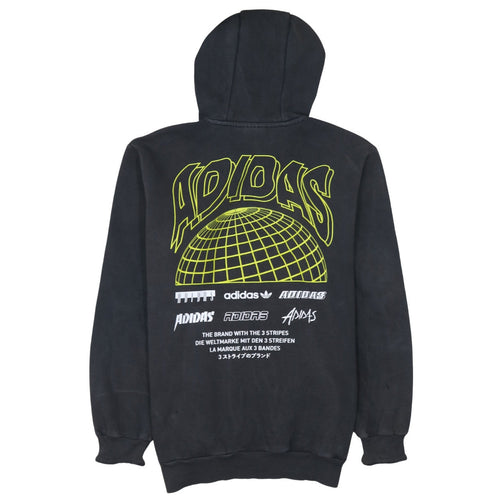 adidas Men's Black Logo Pullover Hoodie Medium Sports Fleece
