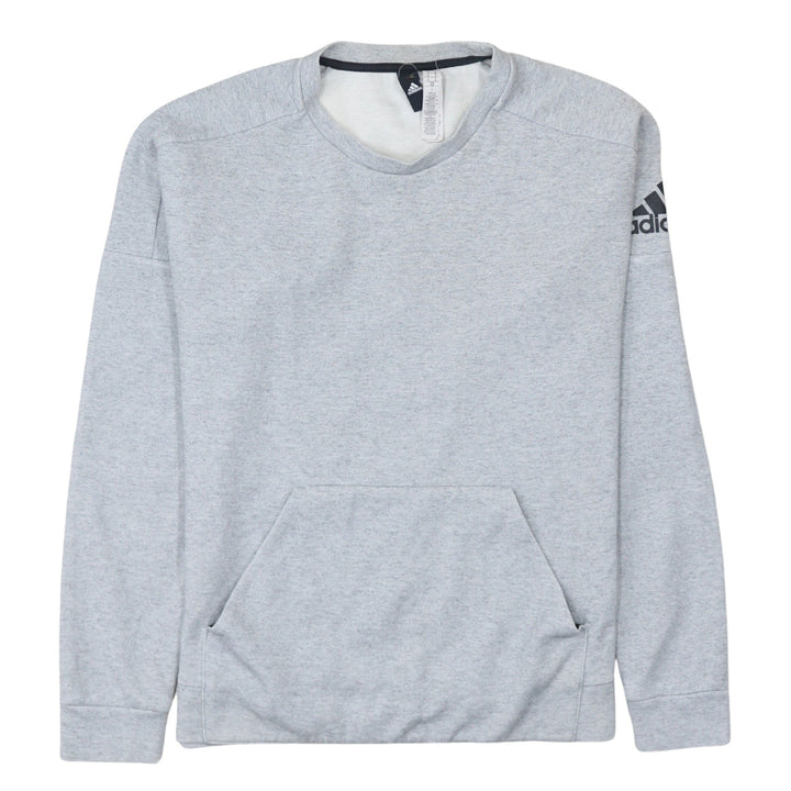 Adidas Men's Grey Crew Neck Pullover Sweatshirt M Regular Fit
