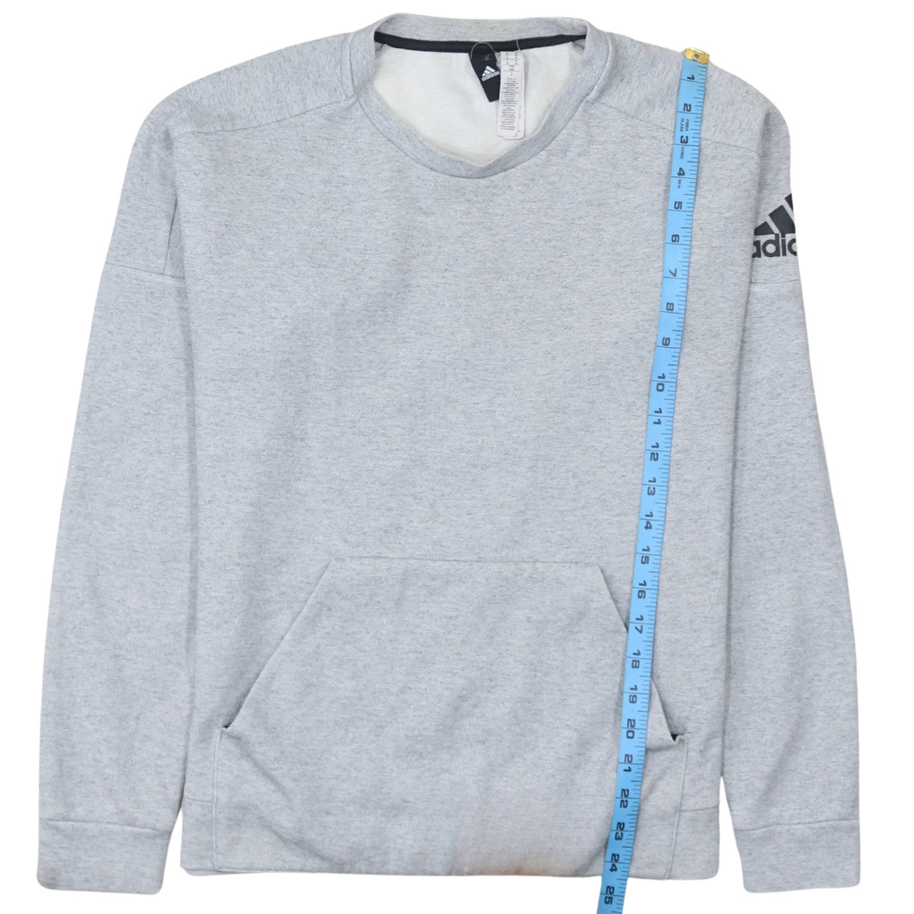 Adidas Men's Grey Crew Neck Pullover Sweatshirt M Regular Fit
