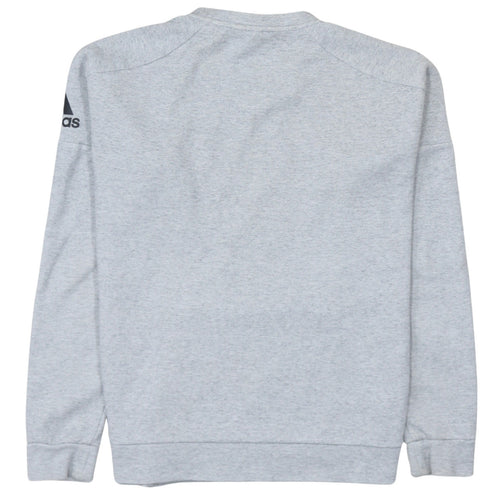 Adidas Men's Grey Crew Neck Pullover Sweatshirt M Regular Fit