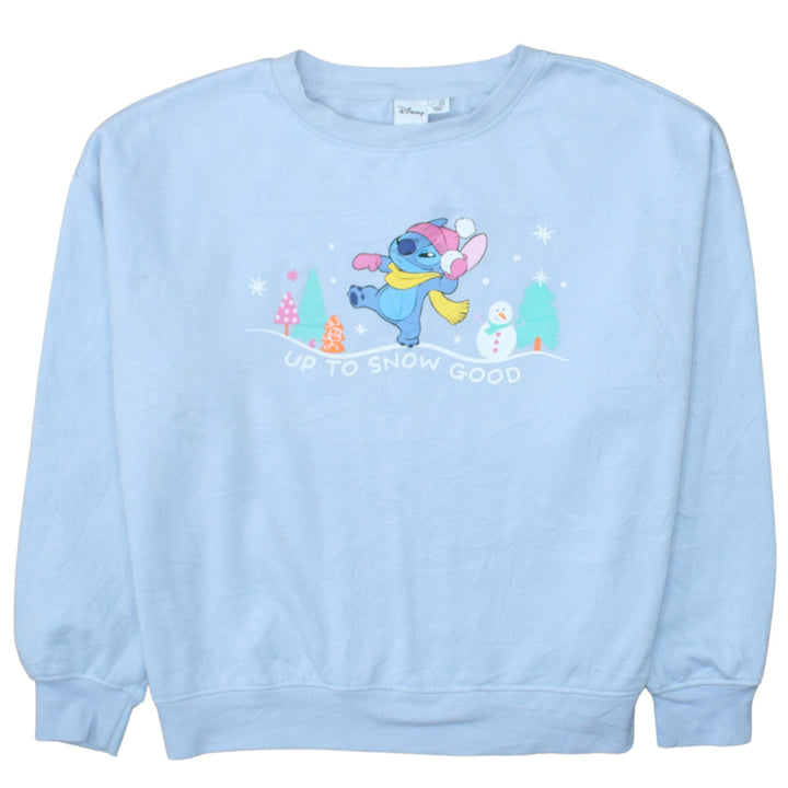 Disney Primark Women Blue Stitch Sweatshirt Medium 12/14 Winter Graphic