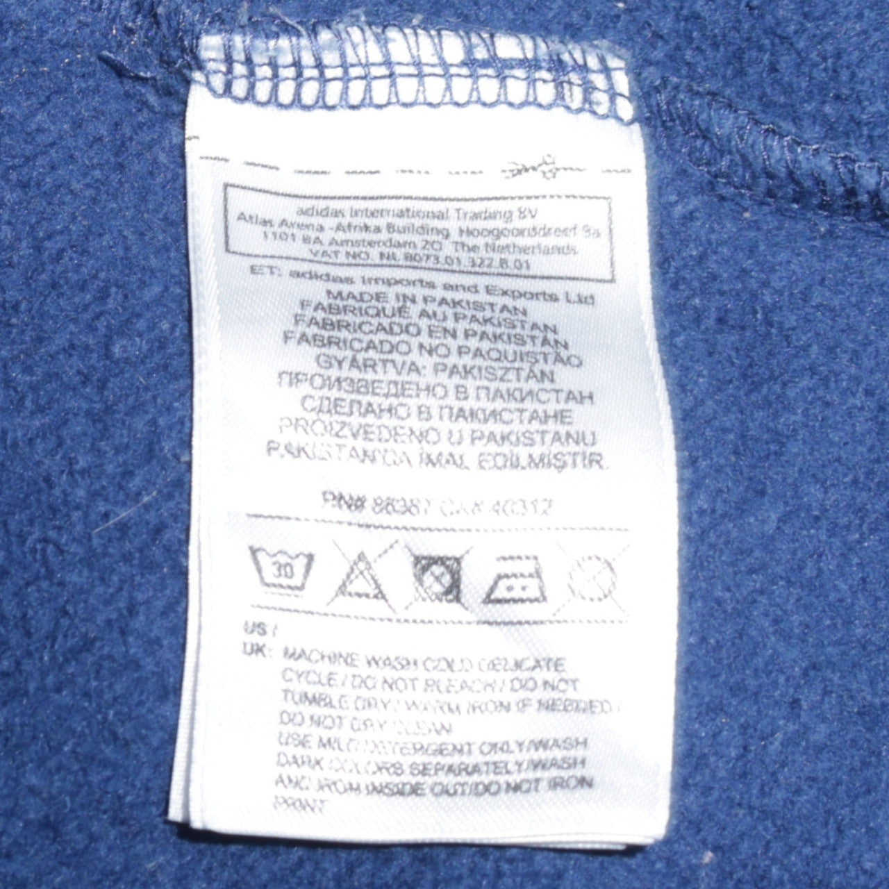 Adidas Men's Blue Crew Neck Logo Pullover Sweatshirt Size S