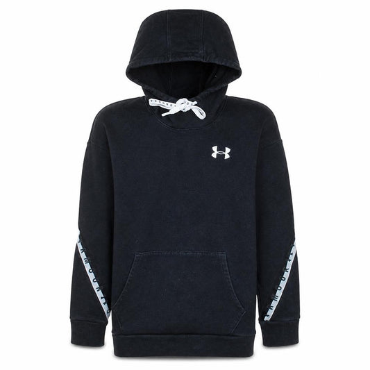 Front view of Under Armour Men's Black XS Pullover Hoodie Fleece Sportswear