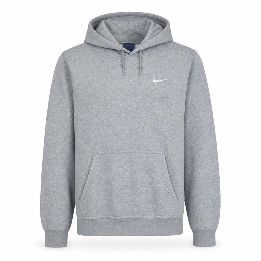 Front view of Nike Men's Grey Pullover Hoodie Small Regular Fit Fleece Sweatshirt