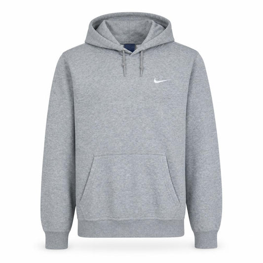 Front view of Nike Men's Grey Pullover Hoodie Small Regular Fit Fleece Sweatshirt