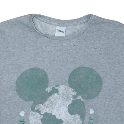 Disney Womens Grey Sweatshirt Size 38 Be Kind To Our Planet Pullover