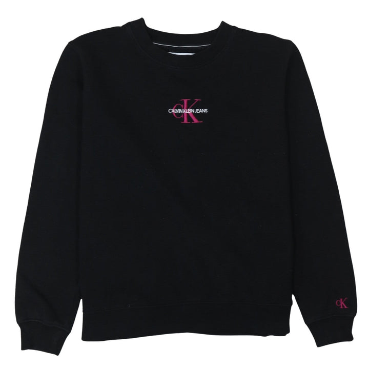 Calvin Klein Jeans Men's Black Embroidered Logo Sweatshirt L
