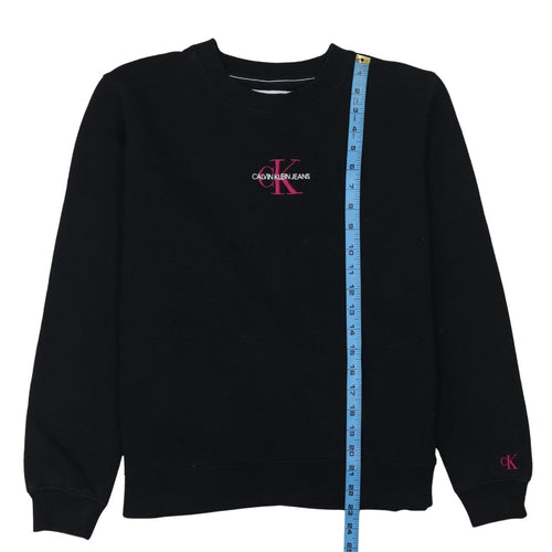 Calvin Klein Jeans Men's Black Embroidered Logo Sweatshirt L