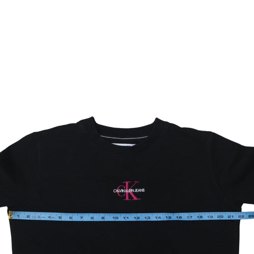 Calvin Klein Jeans Men's Black Embroidered Logo Sweatshirt L