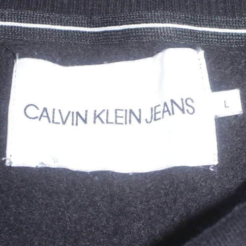 Calvin Klein Jeans Men's Black Embroidered Logo Sweatshirt L