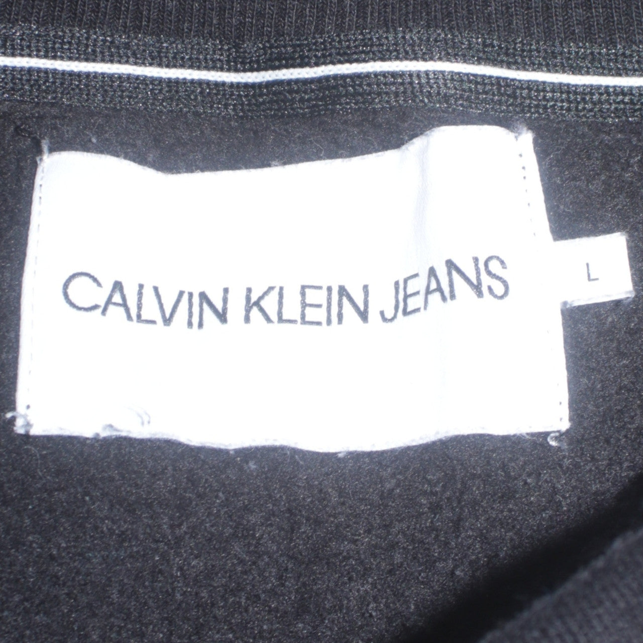 Calvin Klein Jeans Men's Black Embroidered Logo Sweatshirt L
