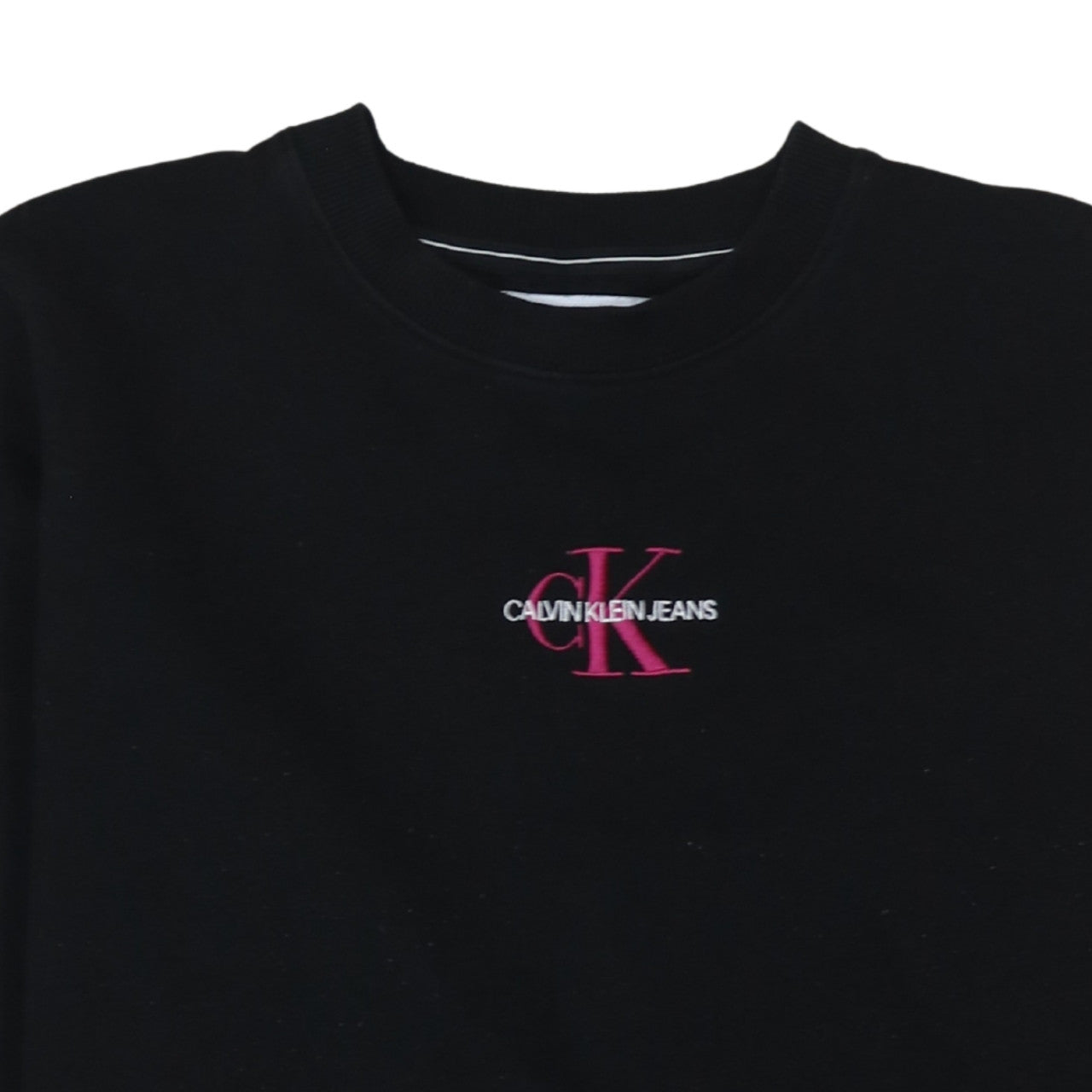 Calvin Klein Jeans Men's Black Embroidered Logo Sweatshirt L