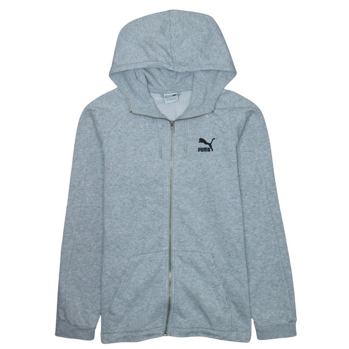 Puma Men's Grey Full Zip Hoodie Size S Lightweight Athletic