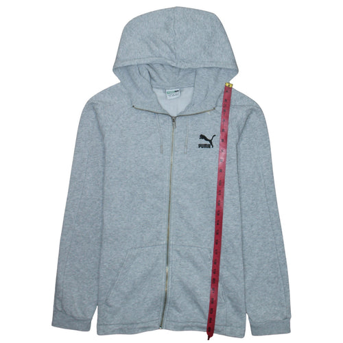 Puma Men's Grey Full Zip Hoodie Size S Lightweight Athletic
