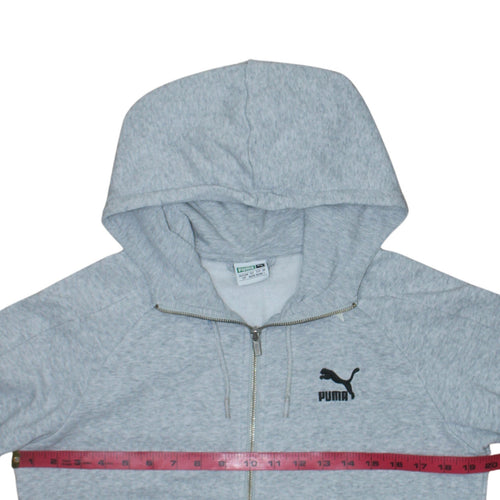 Puma Men's Grey Full Zip Hoodie Size S Lightweight Athletic