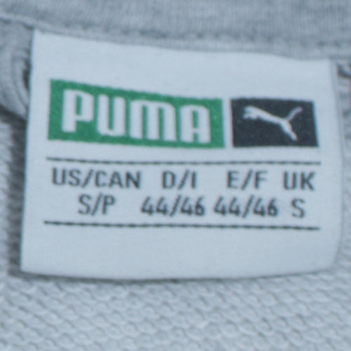 Puma Men's Grey Full Zip Hoodie Size S Lightweight Athletic