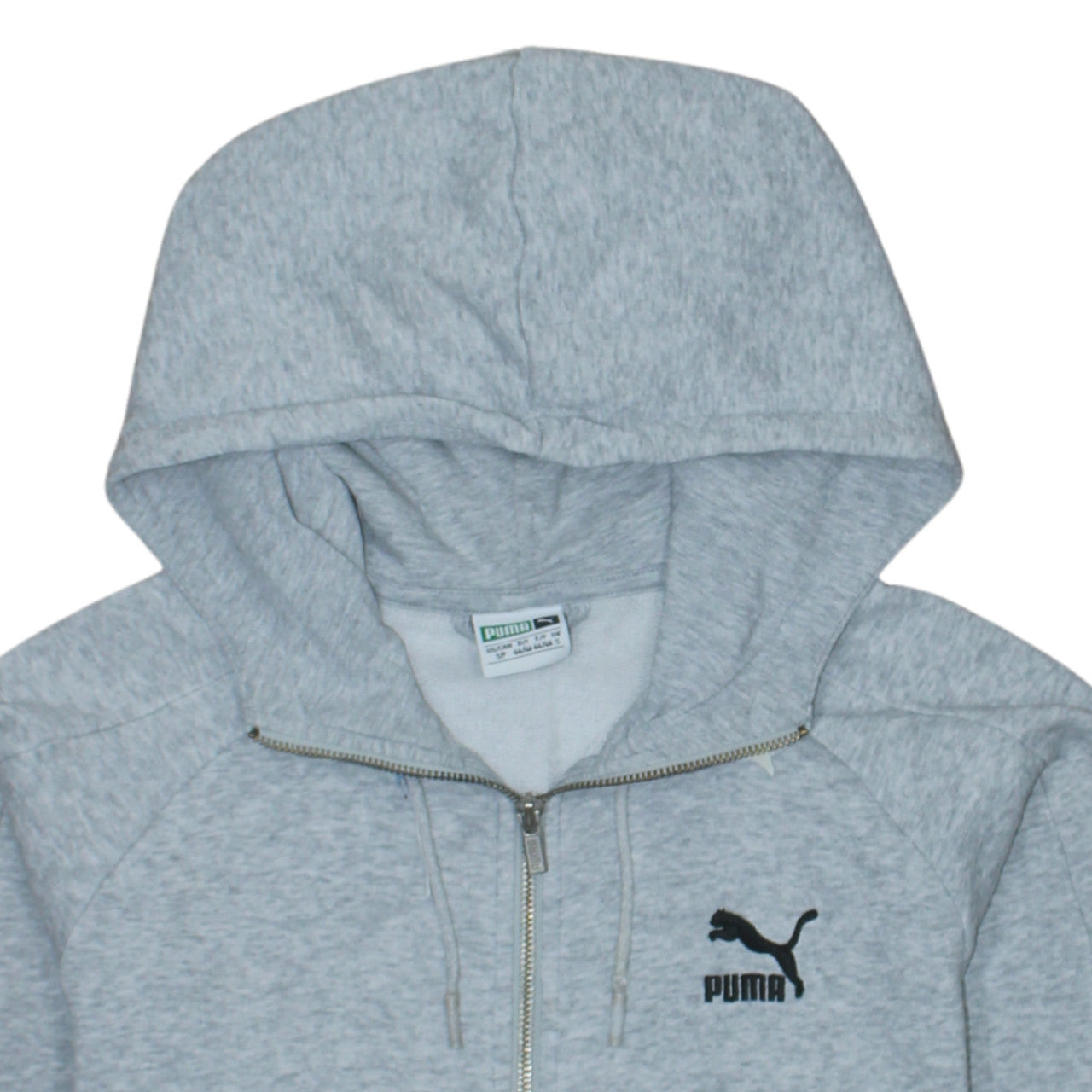 Puma Men's Grey Full Zip Hoodie Size S Lightweight Athletic
