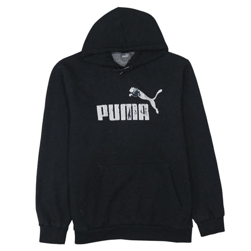 Puma Men's Black XL Pullover Hoodie with Logo Print
