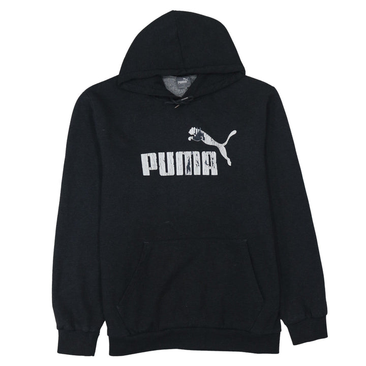 Puma Men's Black XL Pullover Hoodie with Logo Print
